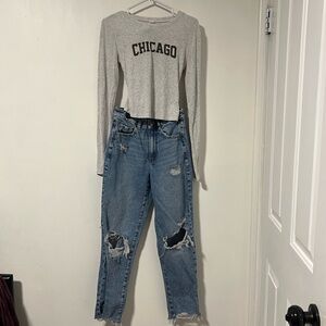 Garage Blue Distressed Women Jeans